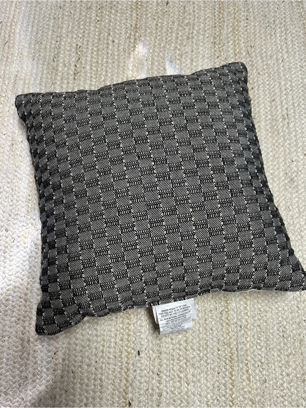 NEW Threshold Oversized 24” Black/Neutral Textural Woven Square Throw Pillow